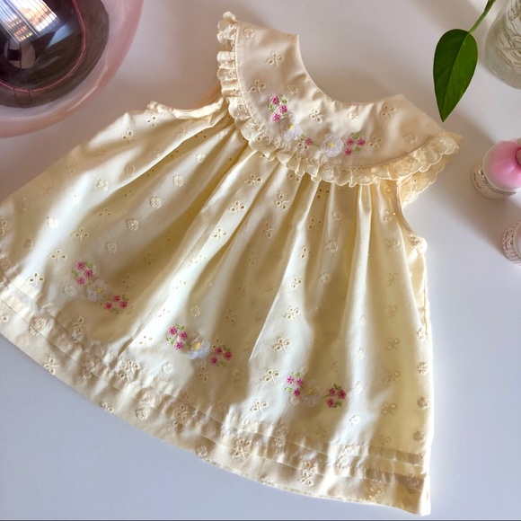 Little Bitty Other - Little Bitty Embroidered and Smocked 6-9mo Dress